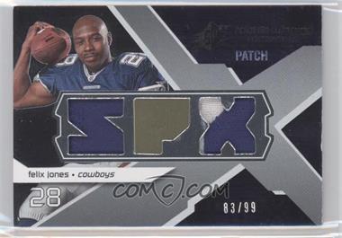 2008 SPx - Rookie Winning Materials - Dual Patch SPX Letters #RM-FJ - Felix Jones /99