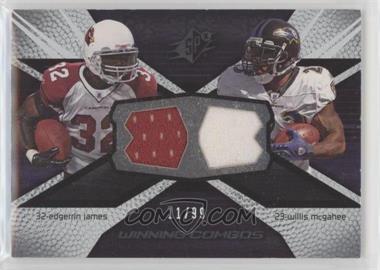 2008 SPx - Winning Combos - Numbered to 99 #WC32 - Edgerrin James, Willis McGahee /99