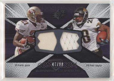 2008 SPx - Winning Combos - Numbered to 99 #WC44 - Frank Gore, Fred Taylor /99