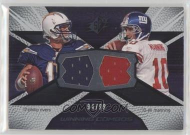 2008 SPx - Winning Combos - Numbered to 99 #WC70 - Philip Rivers, Eli Manning /99