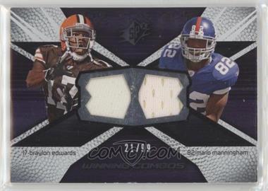 2008 SPx - Winning Combos - Numbered to 99 #WC9 - Braylon Edwards, Mario Manningham /99