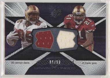 2008 SPx - Winning Combos - Numbered to 99 #WC93 - Vernon Davis, Frank Gore /99