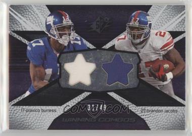 2008 SPx - Winning Combos - Stars #WC72 - Plaxico Burress, Brandon Jacobs /49