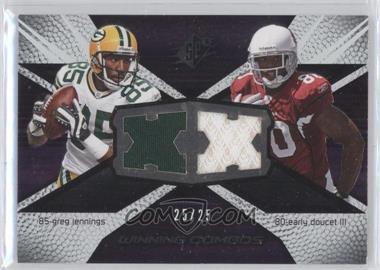 2008 SPx - Winning Combos - XX Numbered to 25 #WC36 - Greg Jennings, Early Doucet /25