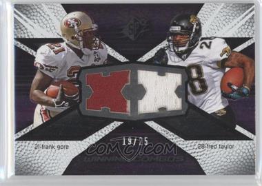 2008 SPx - Winning Combos - XX Numbered to 25 #WC44 - Frank Gore, Fred Taylor /25