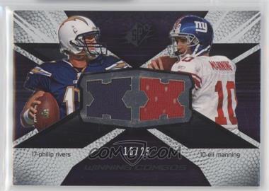 2008 SPx - Winning Combos - XX Numbered to 25 #WC70 - Philip Rivers, Eli Manning /25