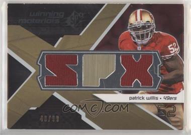 2008 SPx - Winning Materials - Dual Jersey SPX Letters #WM-PW - Patrick Willis /99