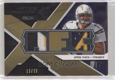 2008 SPx - Winning Materials - Dual Patch Conference Letters #WM-PR - Philip Rivers /25