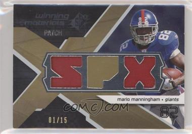 2008 SPx - Winning Materials - Dual Patch SPX Letters #WM-MM - Mario Manningham /15 [Noted]