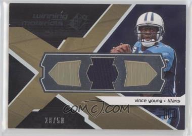 2008 SPx - Winning Materials - Single Jersey Arrows #WM-VY - Vince Young /50