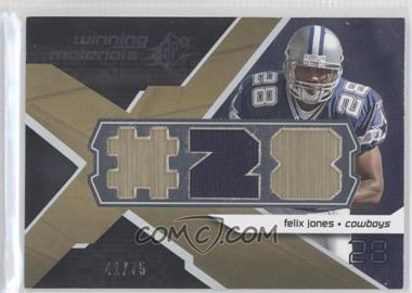 2008 SPx - Winning Materials - Single Jersey Player Jersey Numbers #WM-FJ - Felix Jones /75