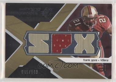 2008 SPx - Winning Materials - Single Jersey SPX Letters #WM-FG - Frank Gore /149