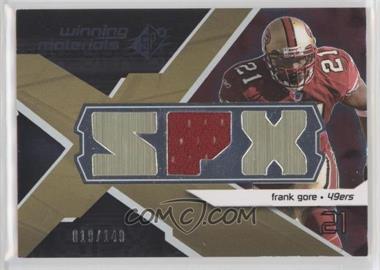 2008 SPx - Winning Materials - Single Jersey SPX Letters #WM-FG - Frank Gore /149