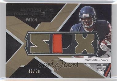 2008 SPx - Winning Materials - Single Patch SPX Letters #WM-FO - Matt Forte /50