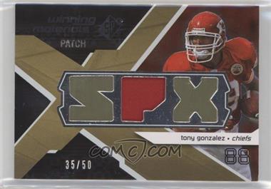 2008 SPx - Winning Materials - Single Patch SPX Letters #WM-GO - Tony Gonzalez /50