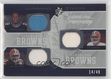 2008 SPx - Winning Trios - Numbered to 49 #WT14 - Braylon Edwards, Jonathan Stewart, Derek Anderson /49