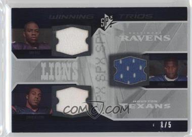 2008 SPx - Winning Trios - Numbered to 5 #WT35 - Ray Rice, Steve Slaton, Kevin Smith /5