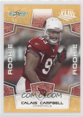 2008 Score - [Base] - Factory Set Yellow #370 - Rookie - Calais Campbell