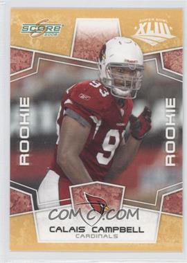 2008 Score - [Base] - Factory Set Yellow #370 - Rookie - Calais Campbell