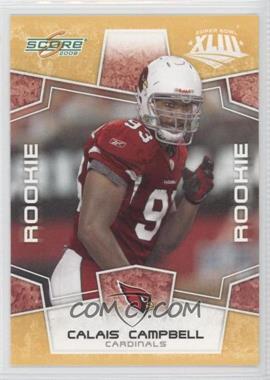 2008 Score - [Base] - Factory Set Yellow #370 - Rookie - Calais Campbell