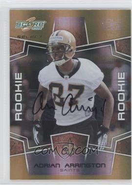 2008 Score Select - [Base] - Gold Zone Signatures #427 - Rookie - Adrian Arrington /50