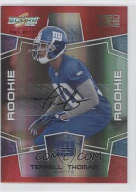 2008 Score Select - [Base] - Red Zone Autographs #379 - Rookie - Terrell Thomas /30