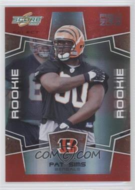 2008 Score Select - [Base] - Red Zone #388 - Rookie - Pat Sims /30