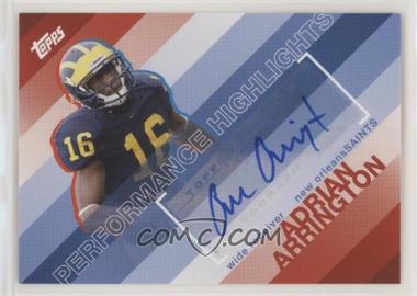 2008 Topps - Performance Highlights - Autographs #THA-AA - Adrian Arrington