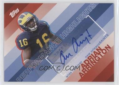 2008 Topps - Performance Highlights - Autographs #THA-AA - Adrian Arrington