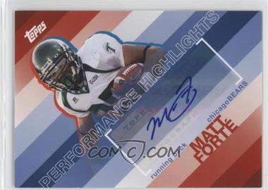 2008 Topps - Performance Highlights - Autographs #THA-MF - Matt Forte