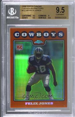 2008 Topps Chrome - [Base] - Copper Refractor #TC184 - Felix Jones /425 [BGS 9.5 GEM MINT]