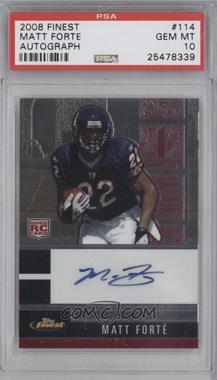 2008 Topps Finest - [Base] - Rookie Autographs #114 - Matt Forte [PSA 10 GEM MT]