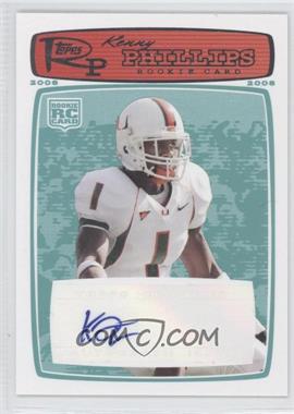 2008 Topps Rookie Progression - [Base] - Rookie Autographs Red #189 - Kenny Phillips /499