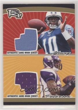 2008 Topps Rookie Progression - Dual Jersey Relics - Gold #PDR-YP - Vince Young, Adrian Peterson /25 [EX to NM]