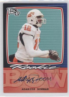 2008 Topps Rookie Progression - Single Signatures #PSS-AB - Adarius Bowman