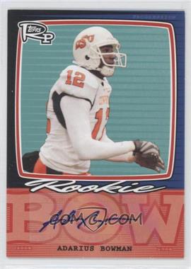 2008 Topps Rookie Progression - Single Signatures #PSS-AB - Adarius Bowman