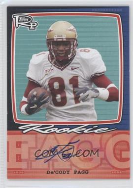 2008 Topps Rookie Progression - Single Signatures #PSS-DF - De'Cody Fagg