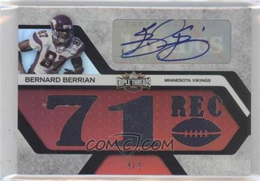 2008 Topps Triple Threads - Autographed Relics - Red #TTRA-117 - Bernard Berrian /4