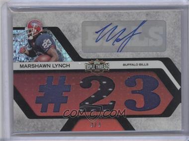 2008 Topps Triple Threads - Autographed Relics - Red #TTRA-144 - Marshawn Lynch /4