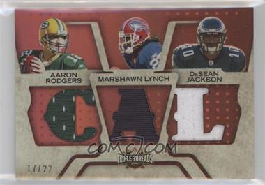 2008 Topps Triple Threads - Relic Combos #TTRC-36 - DeSean Jackson, Marshawn Lynch, Aaron Rodgers /22