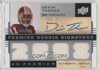 2008 UD Premier - [Base] #107 - Premier Rookie Signature Memorabilia - Devin Thomas /275