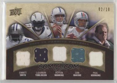 2008 UD Premier - Premier 5 - Gold #PR5-SMTMH - Emmitt Smith, Dan Marino, LaDainian Tomlinson, Peyton Manning, Paul Hornung /10