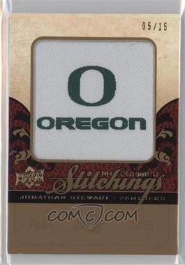 2008 UD Premier - Premier Stitchings - College Logo Gold #PS-JS - Jonathan Stewart /15