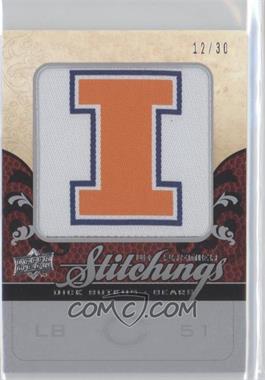 2008 UD Premier - Premier Stitchings - College Logo Silver #PS-DB - Dick Butkus /30