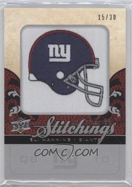 2008 UD Premier - Premier Stitchings - NFL Team Logo/Draft Silver #PS-EM - Eli Manning /30