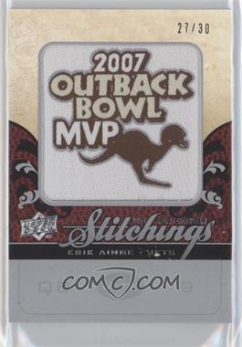 2008 UD Premier - Premier Stitchings - Variation Logo Silver #PS-EA - Erik Ainge /30