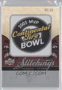 2008 UD Premier - Premier Stitchings - Variation Logo Silver #PS-MS - Matt Schaub /30