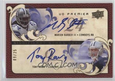 2008 UD Premier - Significant Stars Dual Signatures #SIG-RB - Marion Barber III, Tony Romo /25