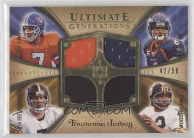 2008 Ultimate Collection - Ultimate Generations Foursomes Jerseys - Gold #UFGJ-22 - John Elway, Jay Cutler, Ben Roethlisberger, Terry Bradshaw /50