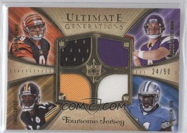 2008 Ultimate Collection - Ultimate Generations Foursomes Jerseys - Gold #UFGJ-24 - Carson Palmer, John David Booty, Limas Sweed, Roy Williams /50